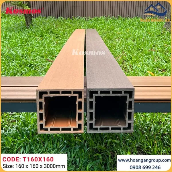 Lam Trụ Pergola Gỗ Nhựa Ngoài Trời Kosmos T160 x 160 Coffee